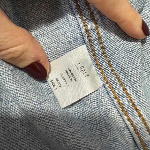 J. Galt Shanghai Denim Trucker Jacket Women's Small Long Sleeve Blue Cotton Jean - Picture 3 of 8